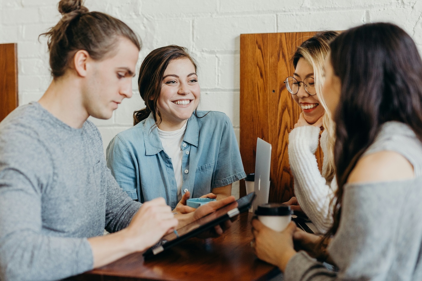 group of employees smiling